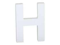 Lettre H majuscule - carton blanc - 12 cm