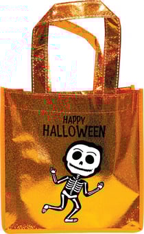 Sac à bonbons pailleté - Orange - Squelette