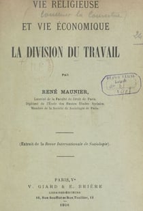 Vie religieuse et vie économique. La division du travail
