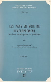 Les pays en voie de développement (1) - Analyse analyse sociologique et politique