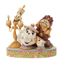 Figurine Enesco Disney Tradition - La Belle et la Bête - Lumière, Mme Samovar, Chip et Big Ben
