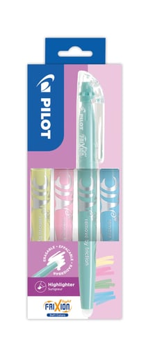 Lot de 4 surligneurs effaçables pointe moyenne - Pilot - Soft colors - Frixion Light 
