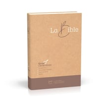Bible Segond 21, gros caractères, illustrée : couverture semi-rigide, papier brun chiné en fibres naturelles