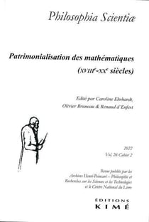 Revue Philosophia scientiae n.26 : patrimolialisation en mathématiques (18e-21e siècles)