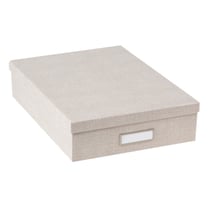Boîte carton - Lin beige 26 x 35 x 8,5 cm - Cultura