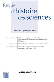 Revue d'histoire des sciences n.79-1 : Janvier-juin 2026