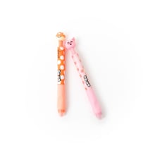 Lot de 2 stylos effaçables Mr Wonderful - Bo-Bo Click! champignon et cochon - Pointe moyenne