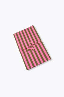 Coupon de tissu Promod Couture - Voile coton rayé rose kaki