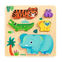 Puzzle en bois 5 pièces Djeco WoodyWild