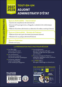 Concours Adjoint administratif d'État : Interministériel, Ministère de l'Intérieur - Externe et interne - Catégorie C - Tout-en-un (édition 2027/2028)