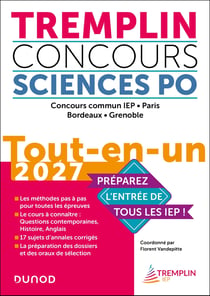 Tremplin Sciences Po : Concours commun IEP, Paris, Bordeaux, Grenoble - Tout-en-un (édition 2027)