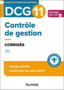 DCG 11 : Contrôle de gestion - Corrigés (édition 2026/2027)