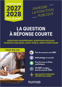 La question à réponse courte : Droit européen, droit hospitalier, droit social, droit public, finances publiques