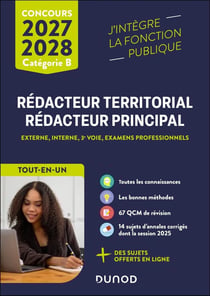 Concours Rédacteur territorial, Rédacteur principal - Externe, interne, 3e voie, examens professionnels - Tout en un (édition 2027/2028)