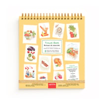 Carnet de voyage La Petite Epicerie - Retour de marché - 20 cartes postales à peindre - Papier aquarelle 350g/m²