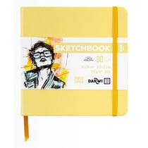 Carnet Sketchbook - Jaune pâle - 14 x 14 cm - 80 feuilles