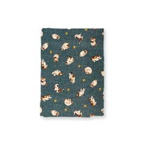 Tissus japonais Sevenberry - 50 x 55 cm - Chat turquoise