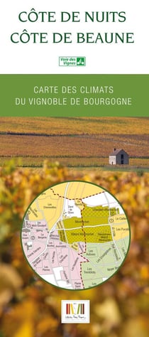 Carte cote de beaune et cote de nuits (carte routiere et velo-routiere pliee) : climats du vignoble