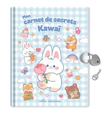 Mon carnet de secrets - Kawaï : un journal intime avec un cadenas en forme de coeur, un stylo et 2 planches de stickers