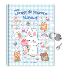 Mon carnet de secrets - Kawaï : un journal intime avec un cadenas en forme de coeur, un stylo et 2 planches de stickers
