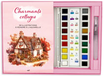 Coffret Aquarelle - Charmants Cottages - 30 illustrations à peindre