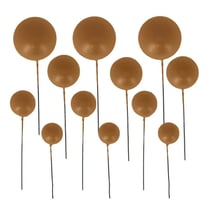 Décors à piquer de 12 boules dorées Patisdecor