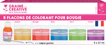 5 flacons de colorant pour bougie liquide - 27 ml