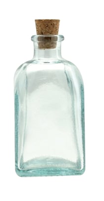 Flacon rectangle en verre - 9 cm