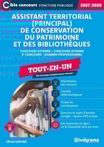Assistant territorial (principal) de conservation du patrimoine et des bibliothèques - Tout-en-un (Catégorie B -?Concours 2027-2028) : Concours externe - Concours interne - 3e concours - Examen professionnel