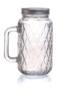 Pot en verre avec poignée - Diamant - 710 ml