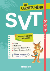 Les carnets mémo : SVT : Cycle 4 - Cahier élève (édition 2026)