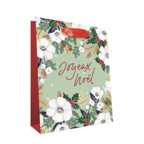Sac cadeau Editions Cely - Noël fleurs - Taille M