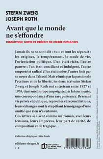 Avant que le monde ne s'effondre : Correspondance 1927-1938