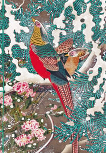 Carnet Hazan Jakuchu-faisan doré dans l'estampe japonaise 12 x 17 cm (papeterie)