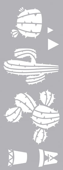 Pochoir décor - 15 x 40 cm - Cactus