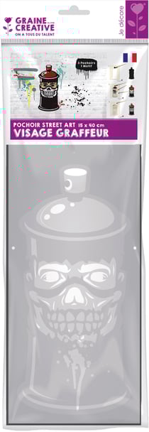 Pochoir 15*40 Street Art Visage