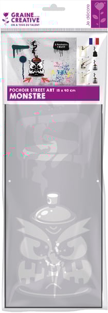 Pochoir 15*40 Street Art Monstre