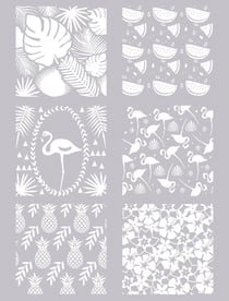 Pochoir pour pâte polymère - Tropical