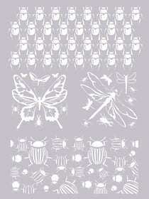 Pochoir pâte polymère - Insectes - 11,7 x 25 cm