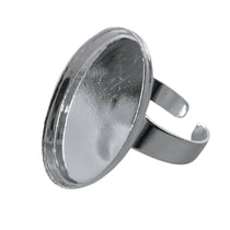 BAGUE OVALE CREUSE ARGENT