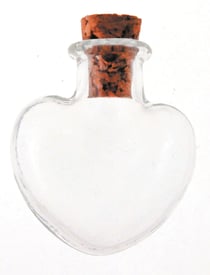 2 minis flacons en verre - cœur - 2.2x2.5cm