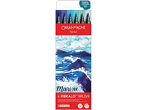 6 feutres pinceaux Caran d'Ache - Classic Fibralo - pointe Brush 0.5-5mm - Marine