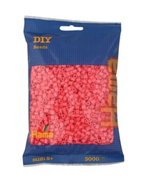 Lot de 3000 perles à repasser MIDI rouge pastel - Hama