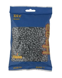 Lot de 3000 perles à repasser MIDI gris - Hama
