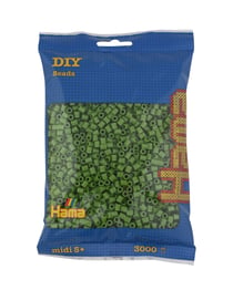 Lot de 3000 perles à repasser MIDI vert olive - Hama