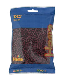 Lot de 3000 perles à repasser MIDI rouge brun - Hama