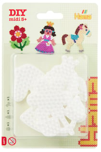 Lot de 3 plaques pour perles à repasser MIDI poney/fleur/princesse - Hama