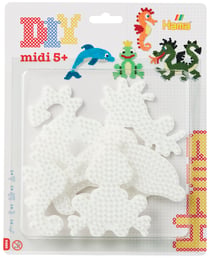 Lot de 4 plaques pour perles à repasser MIDI dauphin/dragon/hippocampe/grenouille - Hama