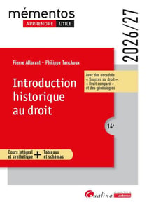 Introduction historique au droit : Avec des encadrés « Sources du droit », « Droit comparé » et des généalogies (édition 2026/2027)