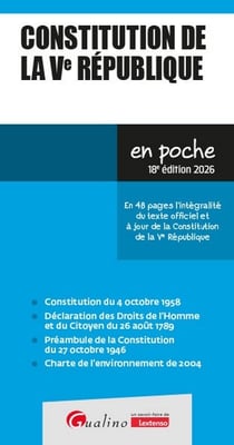 Constitution de la Ve République : En 48 pages l'intégralité du texte officiel et à jour de la Constitution de la Ve République (18e édition)